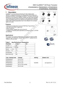 IPP65R099C6XKSA1 Datasheet Page 2