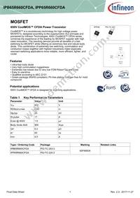 IPP65R660CFDAAKSA1 Datasheet Cover