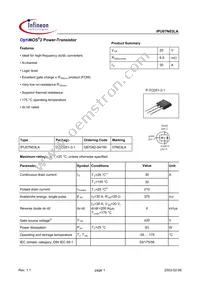 IPU07N03LA Datasheet Cover