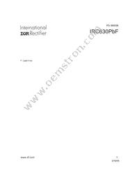 IRC630PBF Datasheet Cover