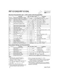 IRF1010NSTRR Datasheet Page 2