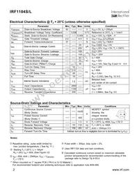 IRF1104STRR Datasheet Page 2