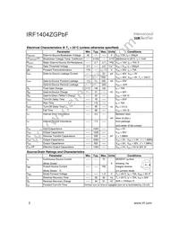 IRF1404ZGPBF Datasheet Page 2