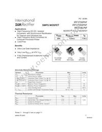 IRF3706STRLPBF Datasheet Cover