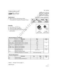 IRF3711ZCSTRR Datasheet Cover