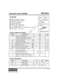 IRF540A Datasheet Cover