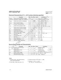 IRF5800TRPBF Datasheet Page 2