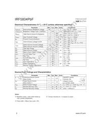 IRF5804TRPBF Datasheet Page 2