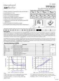 IRF6633TR1 Datasheet Cover