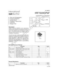 IRF7220GTRPBF Datasheet Cover