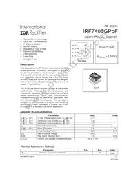 IRF7406GTRPBF Datasheet Cover