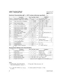 IRF7406GTRPBF Datasheet Page 2