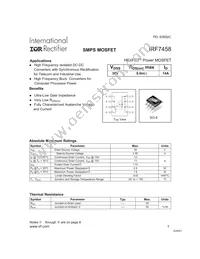 IRF7458TR Datasheet Cover