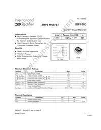 IRF7460TR Datasheet Cover