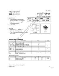 IRF7475TRPBF Datasheet Cover