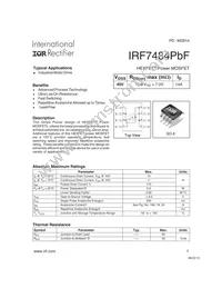 IRF7484TRPBF Datasheet Cover