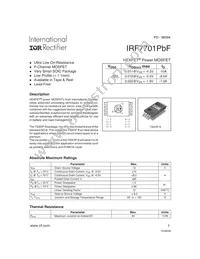 IRF7701TRPBF Datasheet Cover