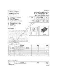 IRF7702GTRPBF Datasheet Cover