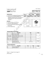 IRF7807ZPBF Datasheet Cover