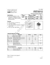 IRF9910 Datasheet Cover