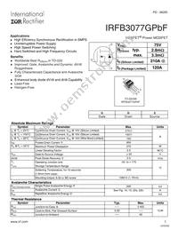IRFB3077GPBF Datasheet Cover