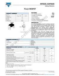 IRFD020PBF Datasheet Cover