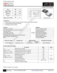 IRFH7188TRPBF Datasheet Cover