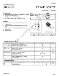 IRFI4410ZGPBF Datasheet Cover