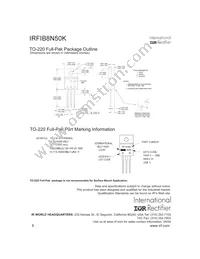 IRFIB8N50KPBF Datasheet Page 8