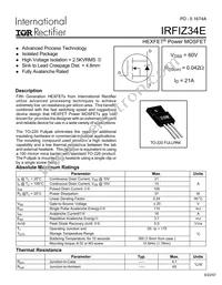 IRFIZ34E Datasheet Cover