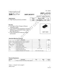 IRFL4315 Datasheet Cover