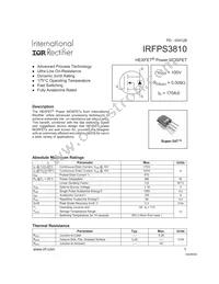 IRFPS3810 Datasheet Cover