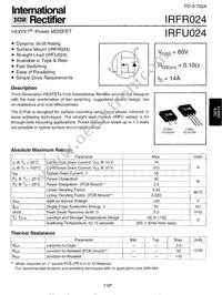 IRFR024TRR Datasheet Cover