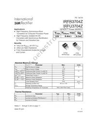 IRFR3704ZTRL Datasheet Cover