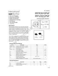 IRFR3910CPBF Datasheet Cover