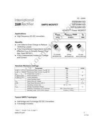 IRFSL59N10D Datasheet Cover