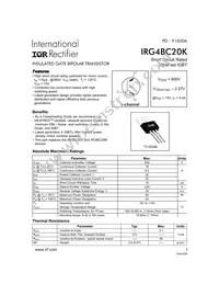 IRG4BC20K Datasheet Cover