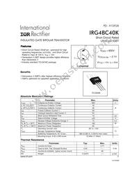 IRG4BC40K Datasheet Cover