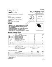 IRG4P254SPBF Datasheet Cover