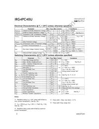 IRG4PC40U Datasheet Page 2