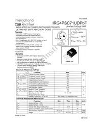 IRG4PSC71UDPBF Datasheet Cover