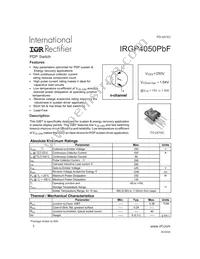 IRGP4050PBF Datasheet Cover