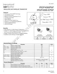 IRGP4066PBF Datasheet Cover
