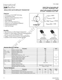 IRGP4069-EPBF Datasheet Cover