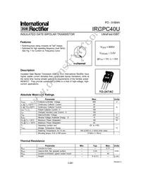 IRGPC40U Datasheet Cover