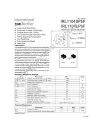 IRL1104STRLPBF Datasheet Cover