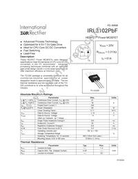 IRL3102PBF Datasheet Cover