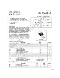 IRL3502PBF Datasheet Cover