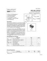 IRLML2502TR Datasheet Cover