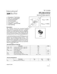 IRLML6302TR Datasheet Cover